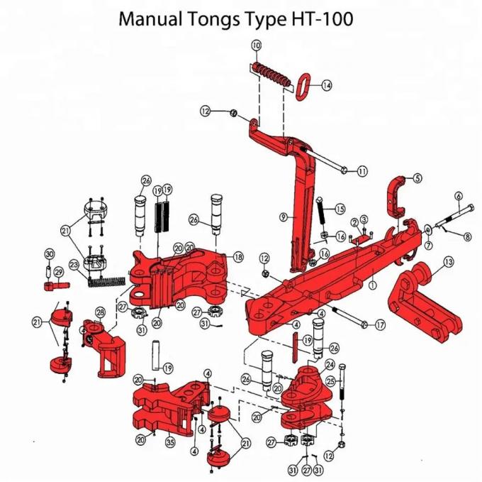 HT 35 HT65 HT100 Manual Tubular Handling Drill Pipe Tongs Power Tong Dies 0