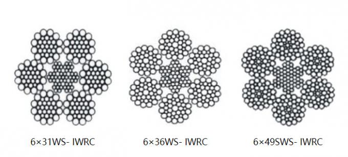 Galvanized / Non-Galvanized Steel Wire Rope 6×31WS-IWRC Rasing Line 0